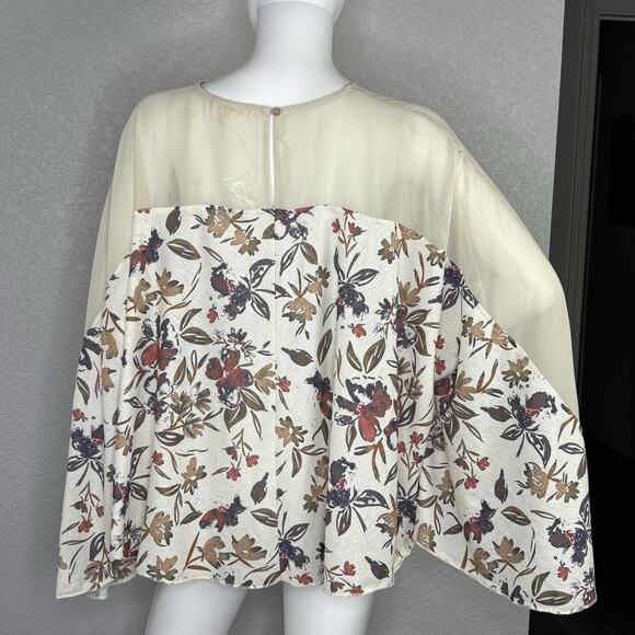 NWOT Oli & Hali Top Boho Floral Flowy Long Sleeve Oversized Size M - Picture 5 of 10